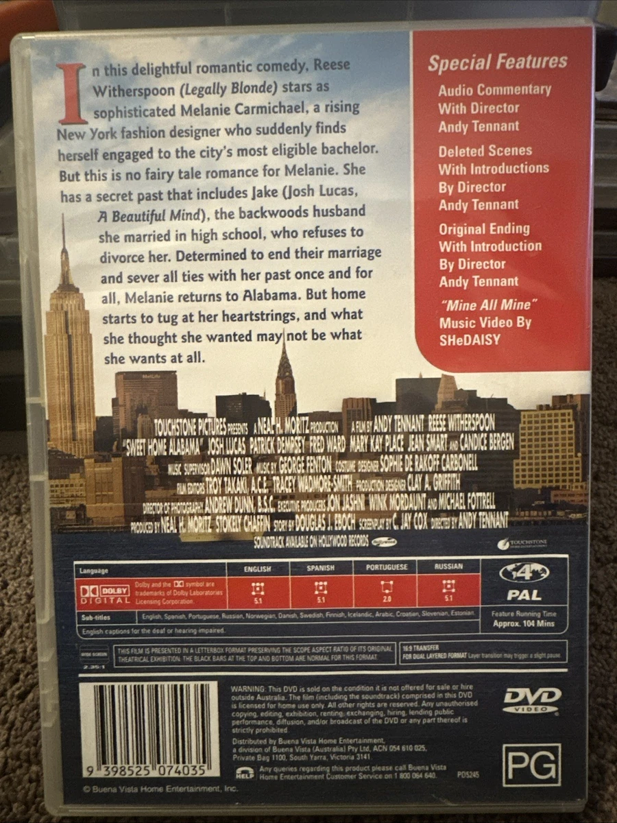 Sweet Home Alabama (DVD, 2002)