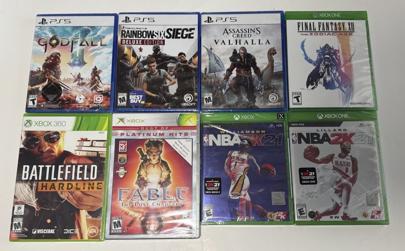 (8) Brand New Video Game Lot Bundle - PS5 - Xbox One -Xbox 360