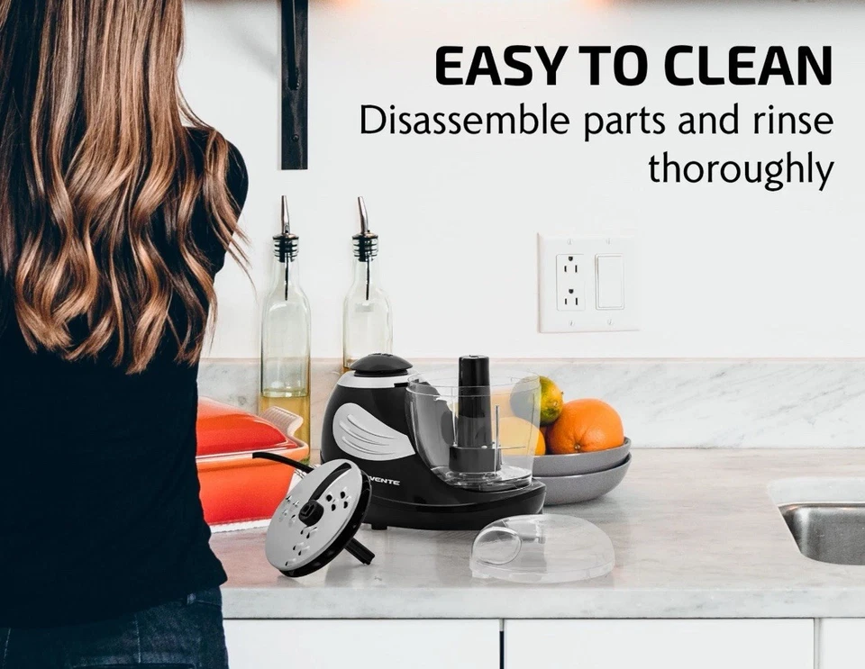 Ovente Mini Electric Food Processor Smoothies, Vegetables, Salad 1.5 Cup - Image 2 of 4