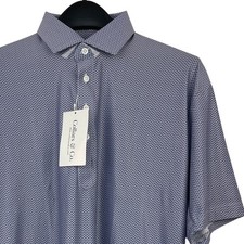 NEW Collars  Co Featherweight Polo Mens M Relaxed Purple Diamond Dress Collar