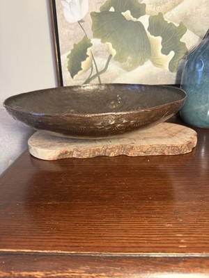 Vintage Turkish Hammam Bowl Tas Hammered Metal Bath Basin Floral ~14 