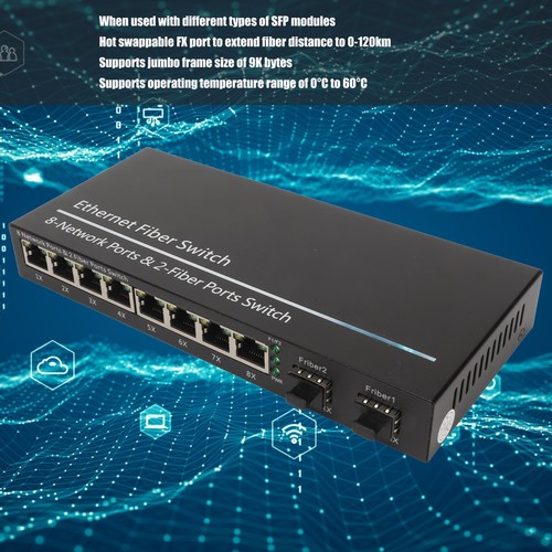 Ethernet Fiber Switch 2 Optical Port 8 Electrical Port Up To 120km RJ45 Port DB - Photo 7/21