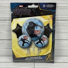 Anagram Black Panther Foil Balloon Bouquet 5 Piece 1 Jumbo HX 2 Standard HX & XL