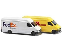 Busch 8304 - Lieferwagenset Mercedes Sprinter Dhl + Fedex - Spur N - Neu