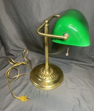 Vintage 13  Emerald Green Bankers Desk Lamp B...