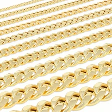10K Yellow Gold 3mm-13mm Miami Cuban Link Chain Bracelet Men Women 7" 7.5" 8" 9"