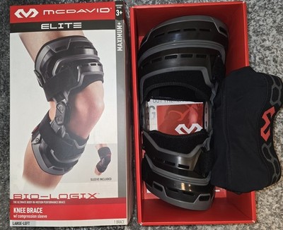 McDavid Elite Bio-Logix Knee Brace Left Large Black/Gray Adjustable Compression