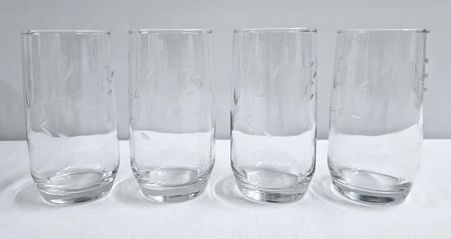 4 Minty Princess House Crystal Heritage 10oz Tumblers #6938 Glass Set