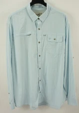 Duck Camp Men's 3XL Tall Light Blue Nylon Roll Tab Sleeve Vented Hiking Shirt