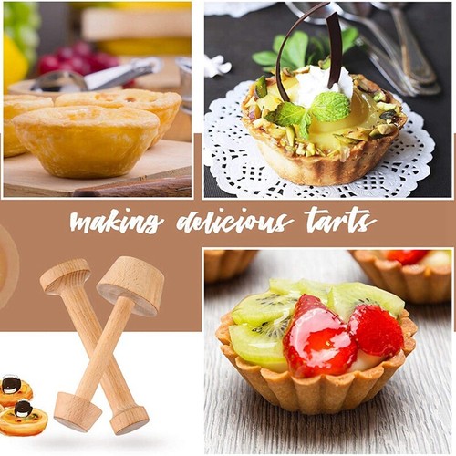 2 Pieces Wooden Tart Tamper Set Tart Pan Wooden Egg Tarts Tamper Past Z1V7 - Picture 5 of 7