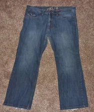 Helix Mens Jeans Back Pocket Detailing  - Slim Boot Cut - 38x30