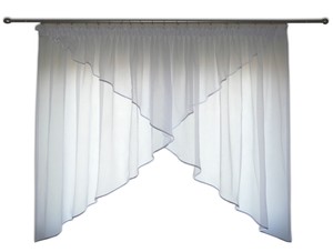Schone Fertiggardine Aus Voile Schrage Fenster Weiss Braun Violett