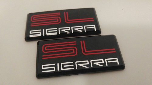 GMC Sierra SL Emblem 1500 2500 3500 Pillar Cab Roof Side 88 89 90 91 NEW PAIR - Picture 2 of 5