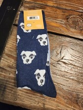New Horizons Animal Crossing crew socks. Blue and white. NWT