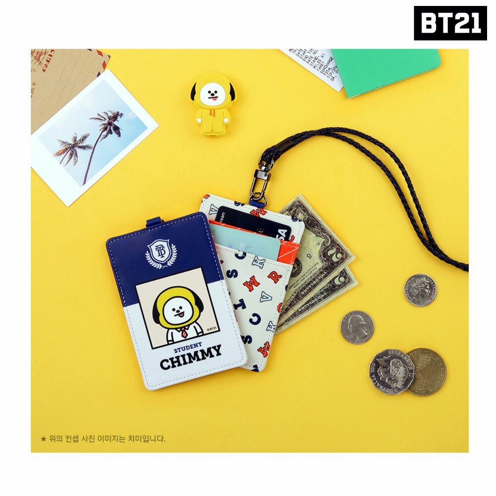 BTS BT21 Official Authentic Goods School Card Holder 7Characters