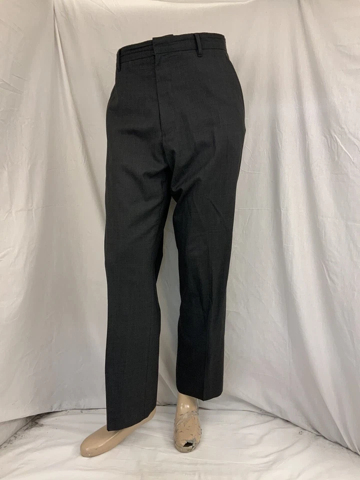 Pantalones Michael Kors Hombre 35x30 Gris Frente Plano 100% Lana Hong Kong YGI Y1-1056 Foto 2 de 4