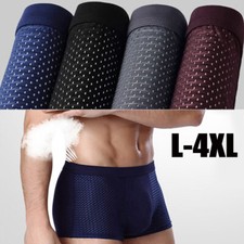 4 PACK Bamboo Men's Underwear Boxer Shorts Set Breathable Underpants Men Briefs