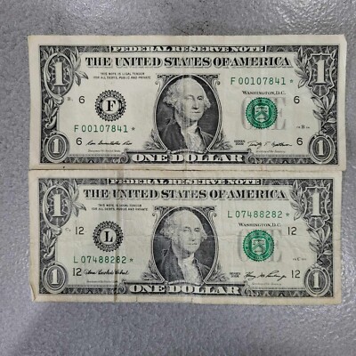 2 Star note bills (L07488282*) (F00107841*) | eBay