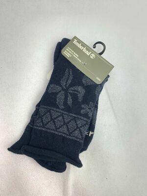 Timberland 1 Pair Navy Blue Cotton Blend Novelty Crew Women s Socks A1EDA-431