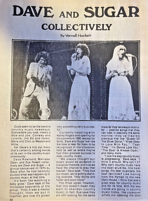 1981 Country Western Performers Dave and Sugar Dave Rowland Melissa Dean