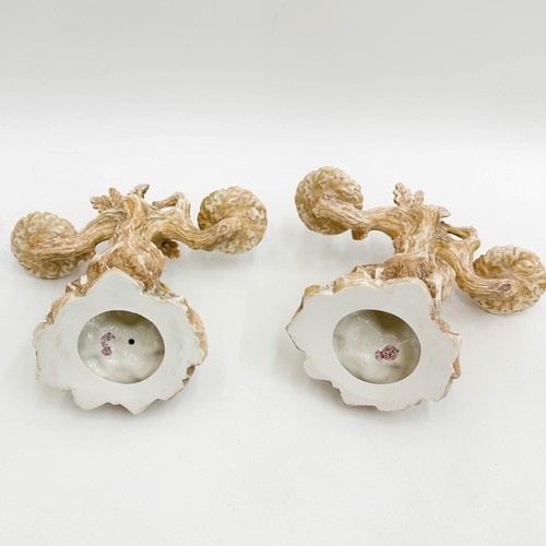Pair Royal Worcester Porcelain Blush Ivory Candelabras Figures Musicians 1885 - Picture 5 of 9
