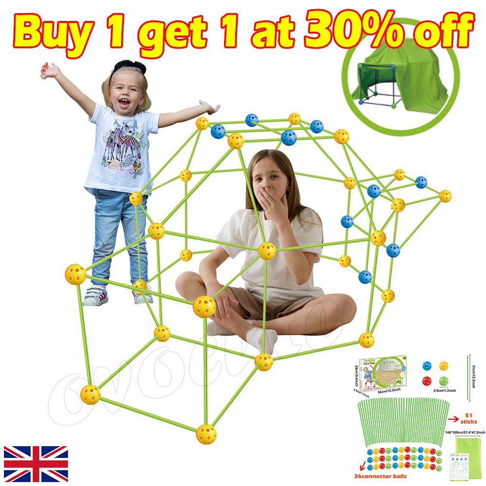 174 PCS Building Your Own Den Kit Play Kids Construction Fort Tent Making  Set,UK