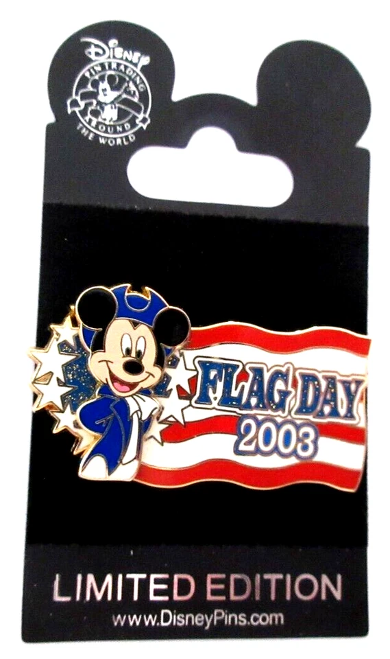 DLR FLAG DAY 2003 PIN - MICKEY DRESSED UP IN COLOIAL STYLE CLOTH LE 2000 #22334 - Image 2 of 2