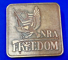 Nra Freedom - Patriotic Usa Eagle Flag National Rifle Assn Belt Buckle