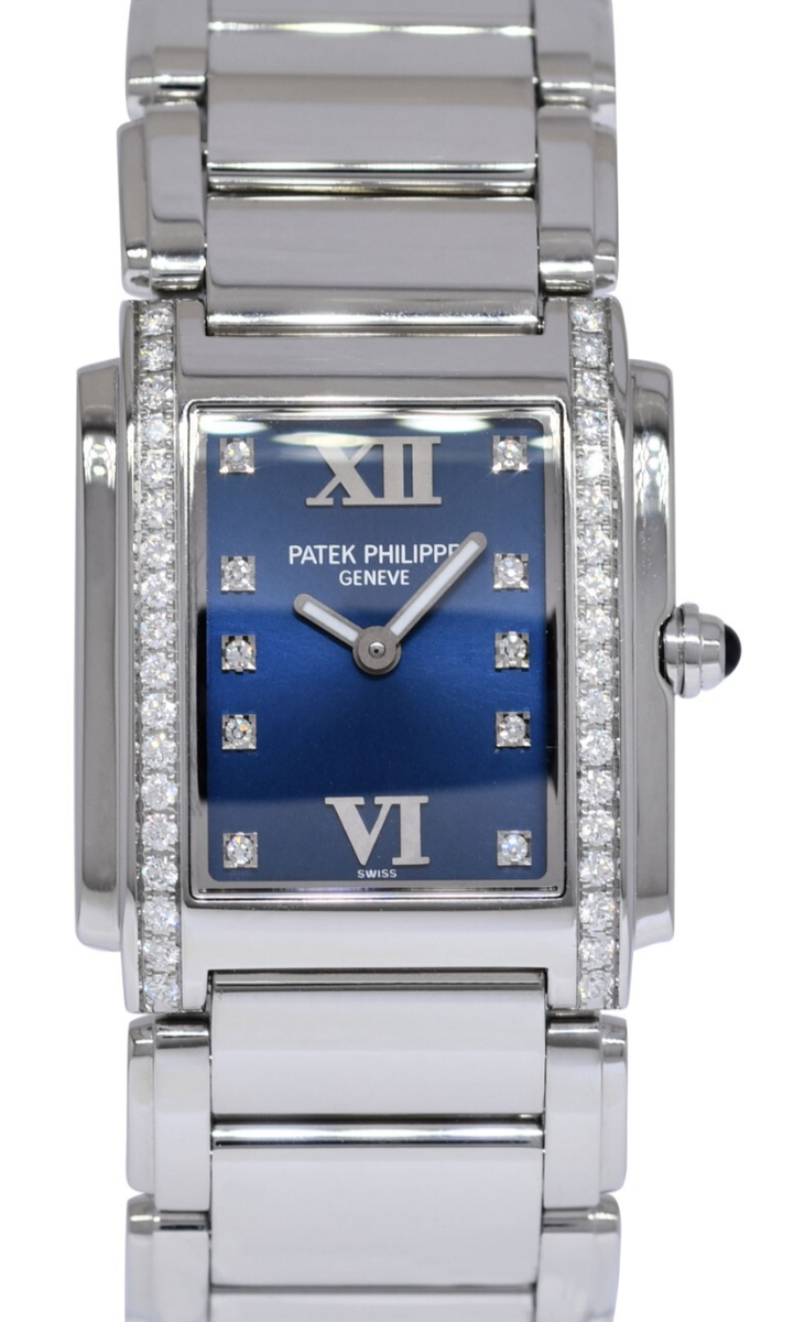 Patek Philippe Twenty~4 Steel & Diamond Blue Dial Ladies Watch 24