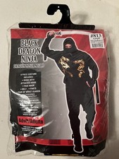 Black Dragon Ninja Suit And Sword, Adult Halloween Costume