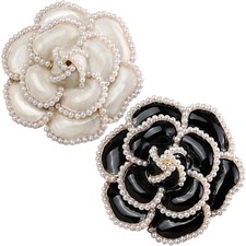 2 Pieces Flower Brooch Pin Petal Elegant Exquisite Art Brooch for Women Weddi...