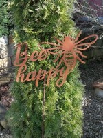 Edelrost Gartenstecker Bee Happy Gartenstab Gartendeko Metall Rost Insekt
