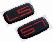 2X LS Emblem Badge Sticker Decals Compatible for 99-07 Silverado (Red Black)
