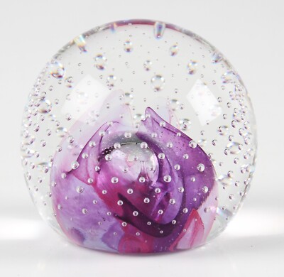 Caithness Glass Reflections Magenta Collectors Club Briefbeschwerer