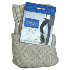GAP Simply Vera Wang Leg Warmer Women's White Gray Knit Comfort One Size NWT