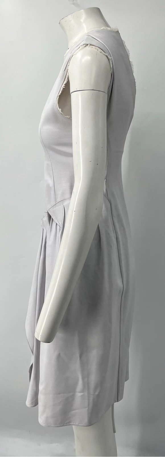 Abito Maison Margiela ALTERATO grigio asimmetrico volant bordo sfilacciato linea A tg 42