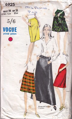Sewing Pattern A Line 60s Skirt SEWING PATTERN 60s SKIRTS