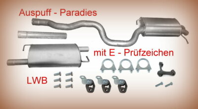 Abgasanlage Auspuff für VW T5 2.5 TDi 4motion Bus / Kasten LWB = 3400mm + Kit