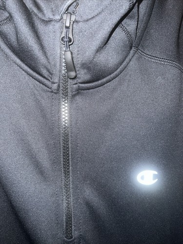 CHAMPION ELITE Men's Hoodie Black Half Zip Track Jacket Size XL 3M Reflective - Picture 2 of 7
