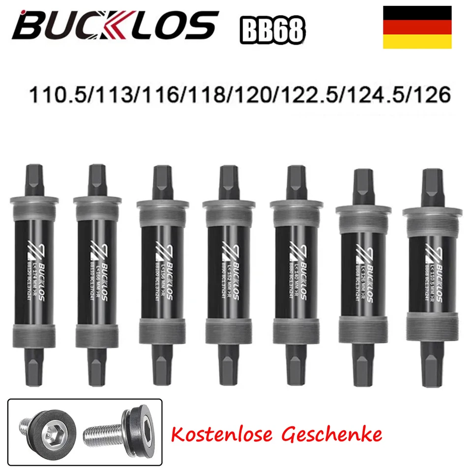 BB68mm Tretlager Fahrrad Innenlager ISO vierkant Patronenlager 10 Achslängen MTB - Bild 2 von 4