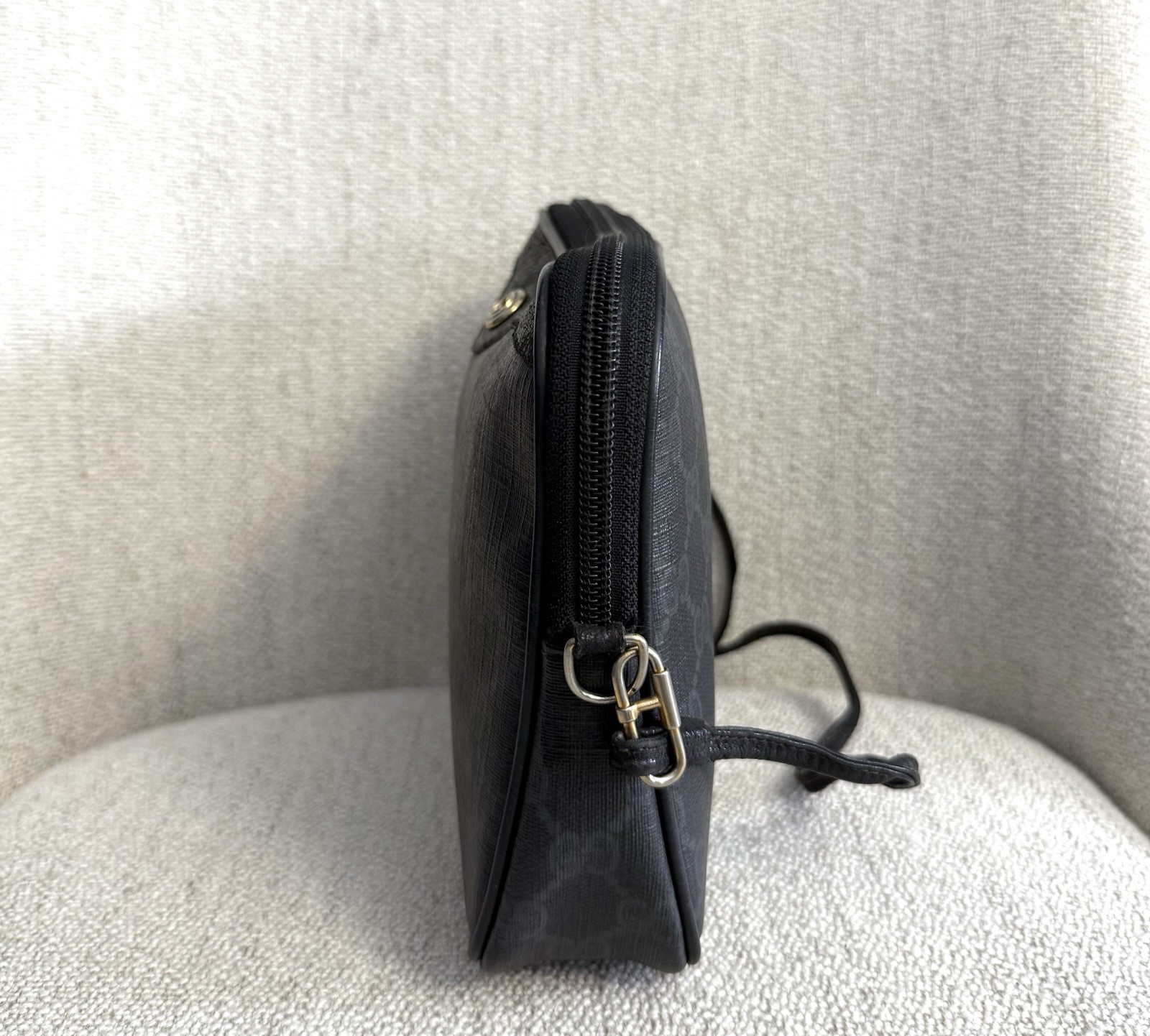 GUCCI Authentic Black Monogram Canvas Crossbody B… - image 4