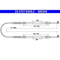 Seilzug Feststellbremse ATE 24.3727-0345.2 FüR Peugeot Fiat CitroëN Boxer Ducato