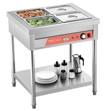 4-Pan Commercial Food Warmer, 4 x 1/2 Pans Electric Steam Table, 1500W Professio