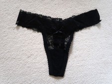 Womens Boohoo Black Lace Thong Size S