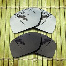 Black Silver Replacement Lens for-Oakley Split Shot Polarized