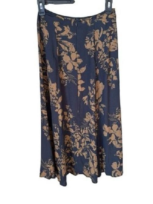 Reformation 2p Midi Skirt Black Floral Sexy Fall Side Slit Zoe - Image 3 of 4