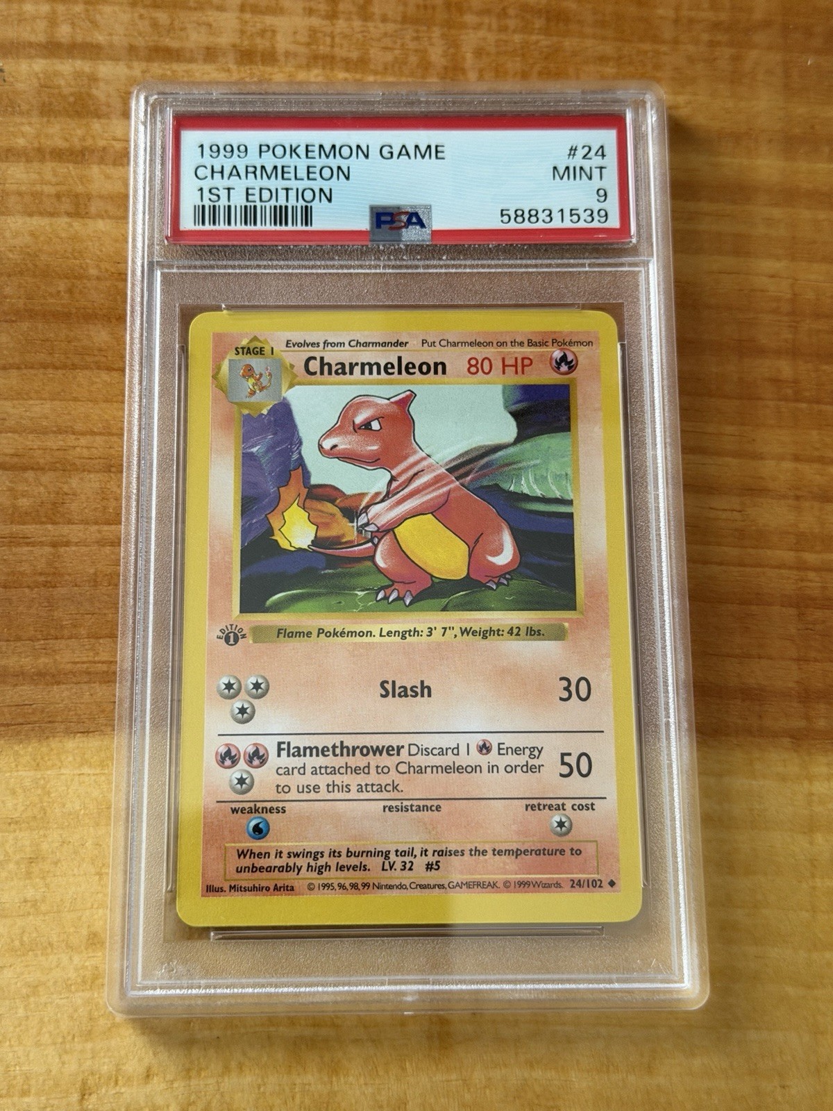PSA 9 CHARMELEON 1ST EDITION BASE SET 1999 POKEMON GAME #24