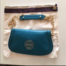 Excellent Condition Tory Burch Emerald Green Shoulder Bag Magnetic