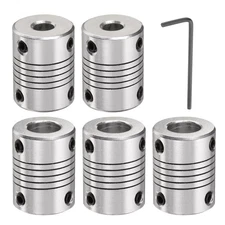 5 Pcs Aluminum Alloy Shaft Coupling 6.35mm to 8mm, Flexible Coupling