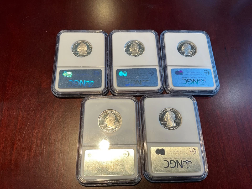 2005-S U.S. Silver State Quarters Set; KS, CA, MN, WV, & OR - NGC PF70 UC - Image 2 of 4
